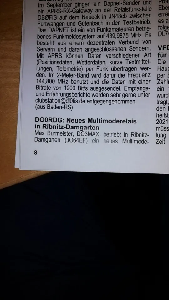Gabriel DG7MGD schrieb mir eine Nachricht